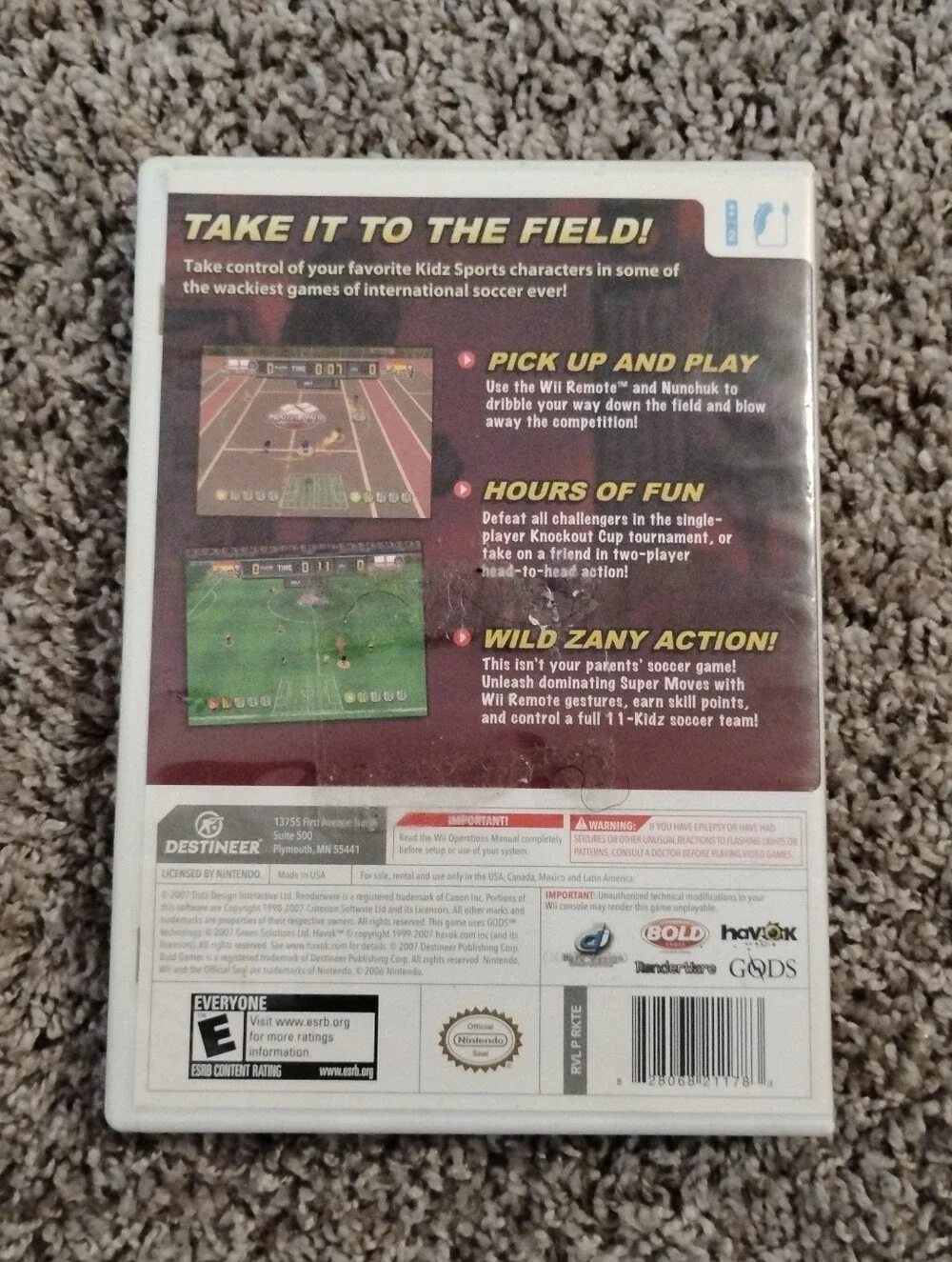 Kidz Sports International Soccer (Nintendo Wii) - Complete in Case (CIB) w/ Manu